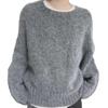 Women's Thick 100% Wool Korean-Style Loose Knit Sweater for Autumn/Winter