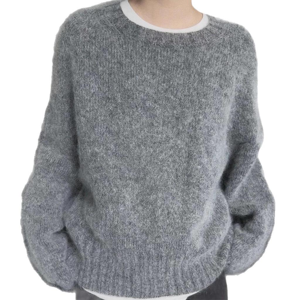 Women's Thick 100% Wool Korean-Style Loose Knit Sweater for Autumn/Winter