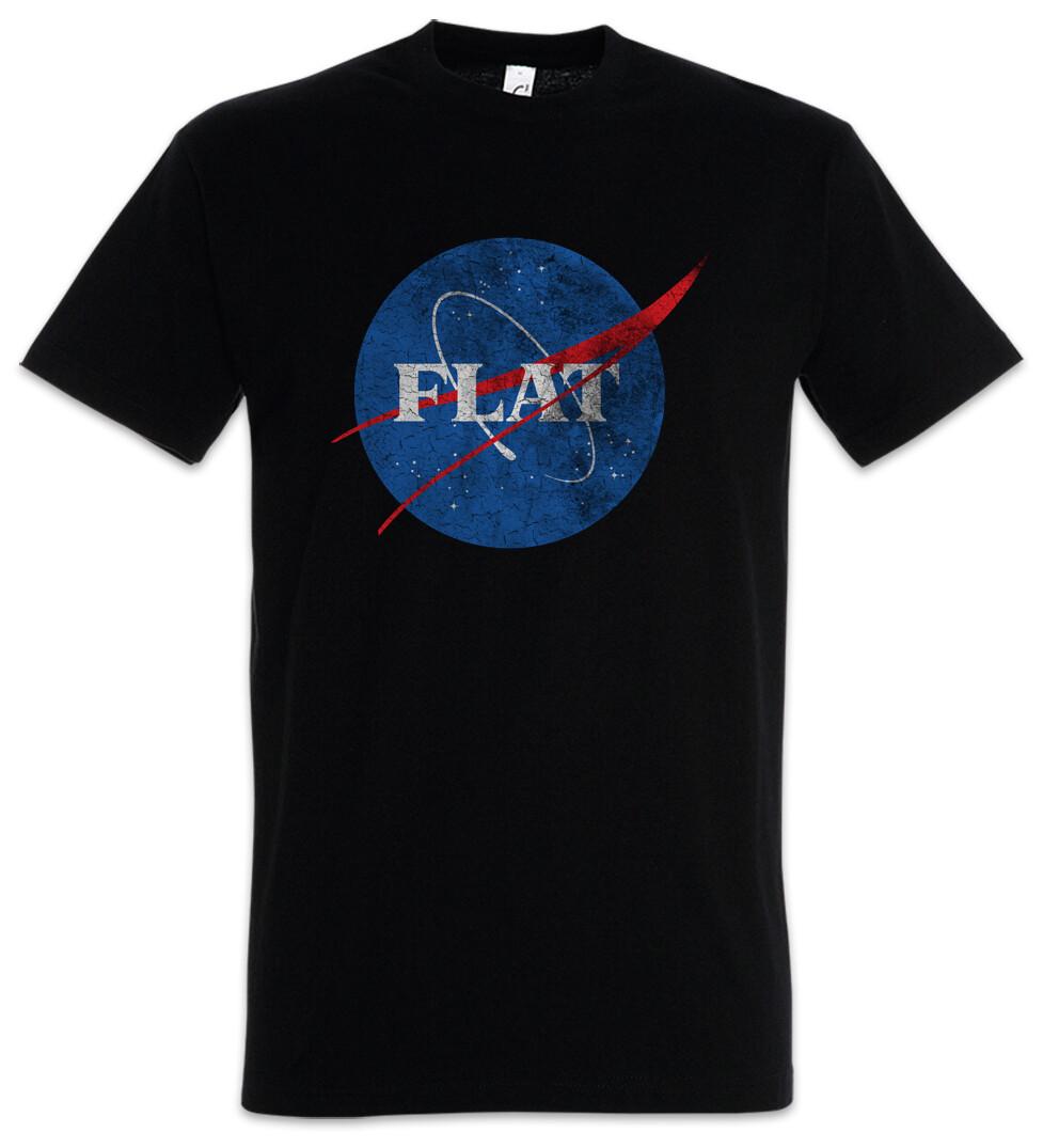 Flat Earth II T-Shirt Astronaut Society Symbol Sign Logo Fun Space Cosmos S