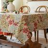 American Retro Polyester Cotton Color Woven Jacquard Magpie Flower Plant Fringed Tablecloth Rectangular Coffee Table Tablecloth Dining Table Cloth