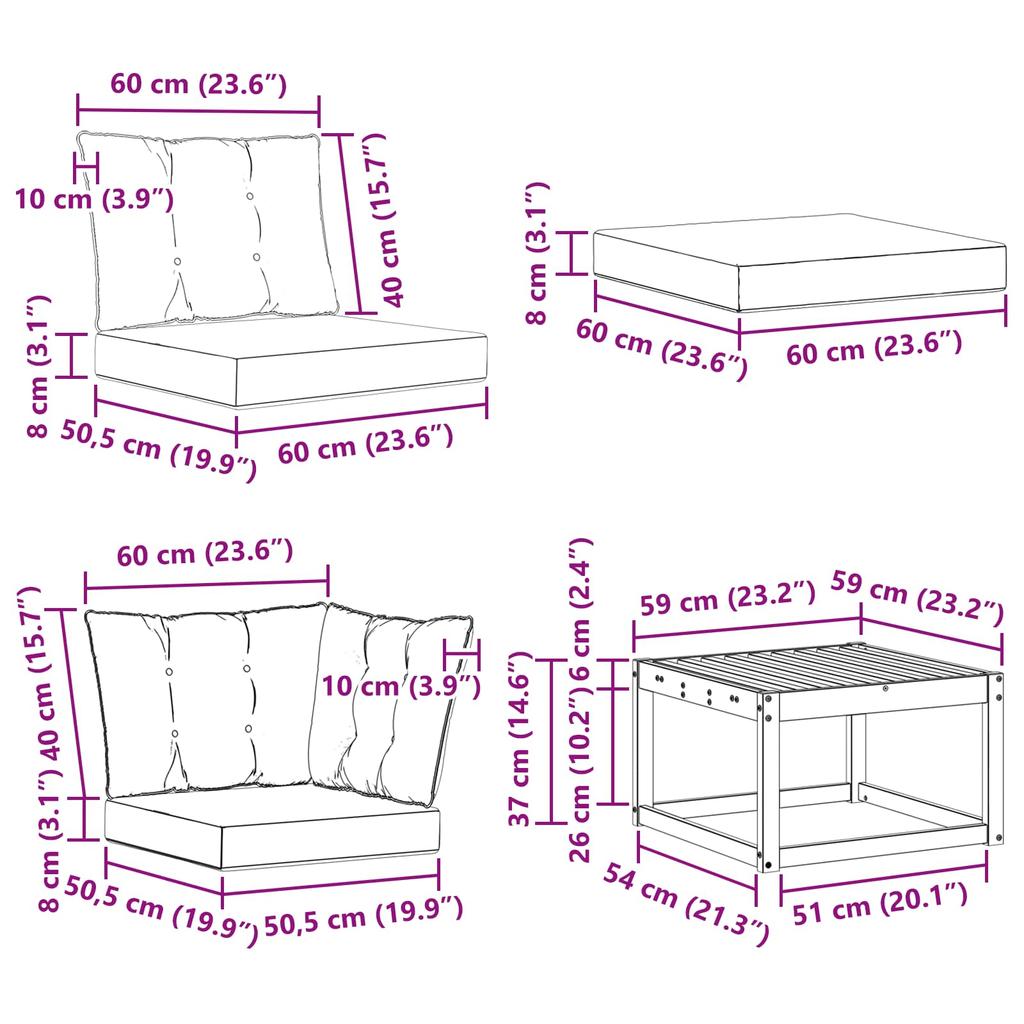 Outdoor Sofa Set with Cushions 7 pcs Natural and Beige