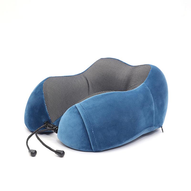 Ice Silk Memory Foam U-Shaped Neck Pillow: Customizable, Slow Rebound, Portable Headrest for Office Naps and Travel