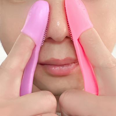 2 Stück Weiche Silikon Nasenbürste zur Gesichtsreinigung, Mitesserentfernung, Nasenbürste, Peeling-Gesichtsreinigungsbürste, Pflegewerkzeug.