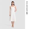 2026 Summer Retro Diamond Square Collar Waist-Cinching Sleeveless Midi Dress