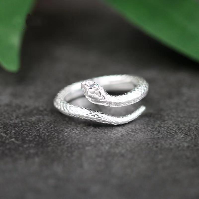 New Spirit Snake Snake Ring Men's and Women's Tail Ring Small Snake Index Finger Ring Opening Adjustable Personality Ring