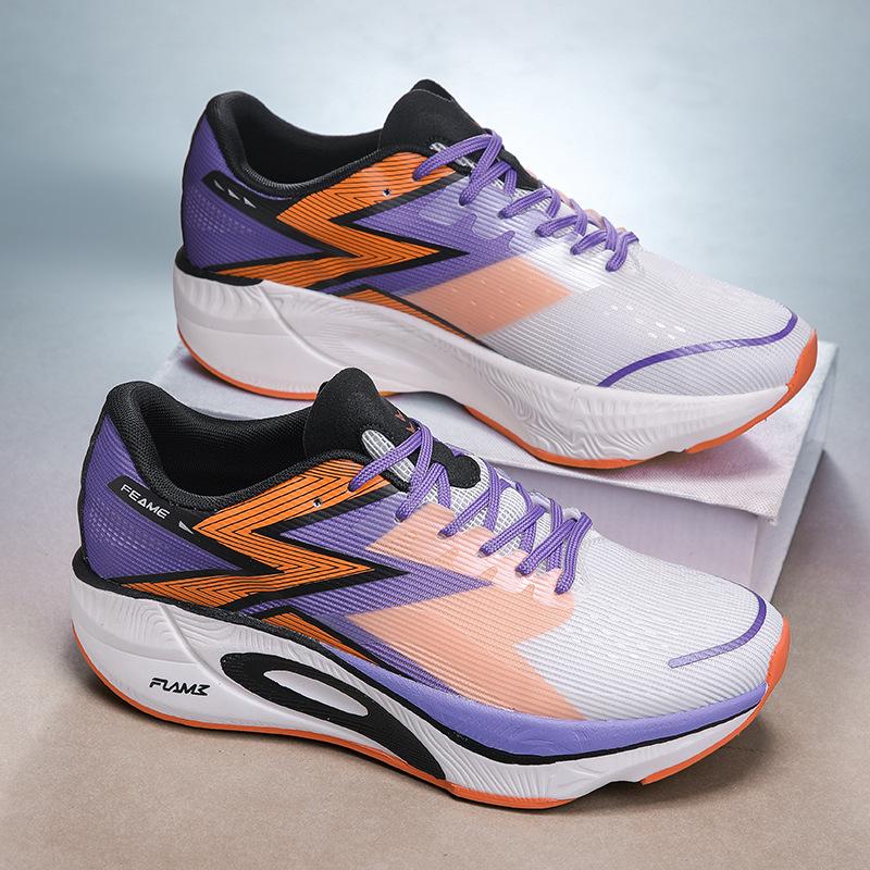 

Flying Burning 4 Running Shoes Professional Marathon Full Palm Carbon Board Racing Running Shoes Shock Absorption Rebound Sneakers Training Shoes 44