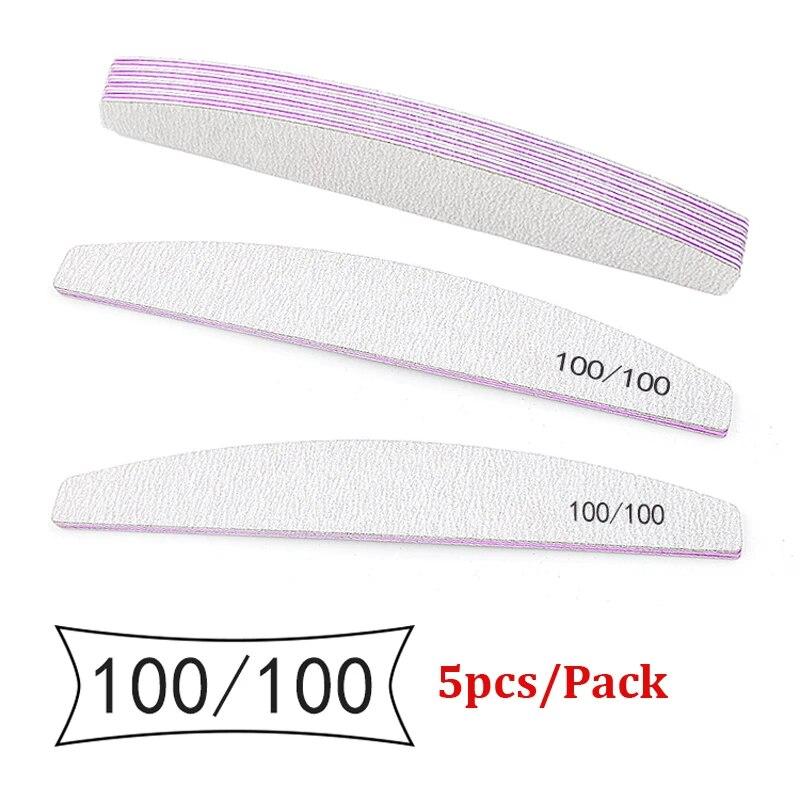 

5 шт./лот, пилочка для ногтей, смешанные цвета, Limas, 80/100/150/180/240, зернистость, профессиональная наждачная бумага для удаления кутикулы, буферные пилочки, набор инструментов для маникюра