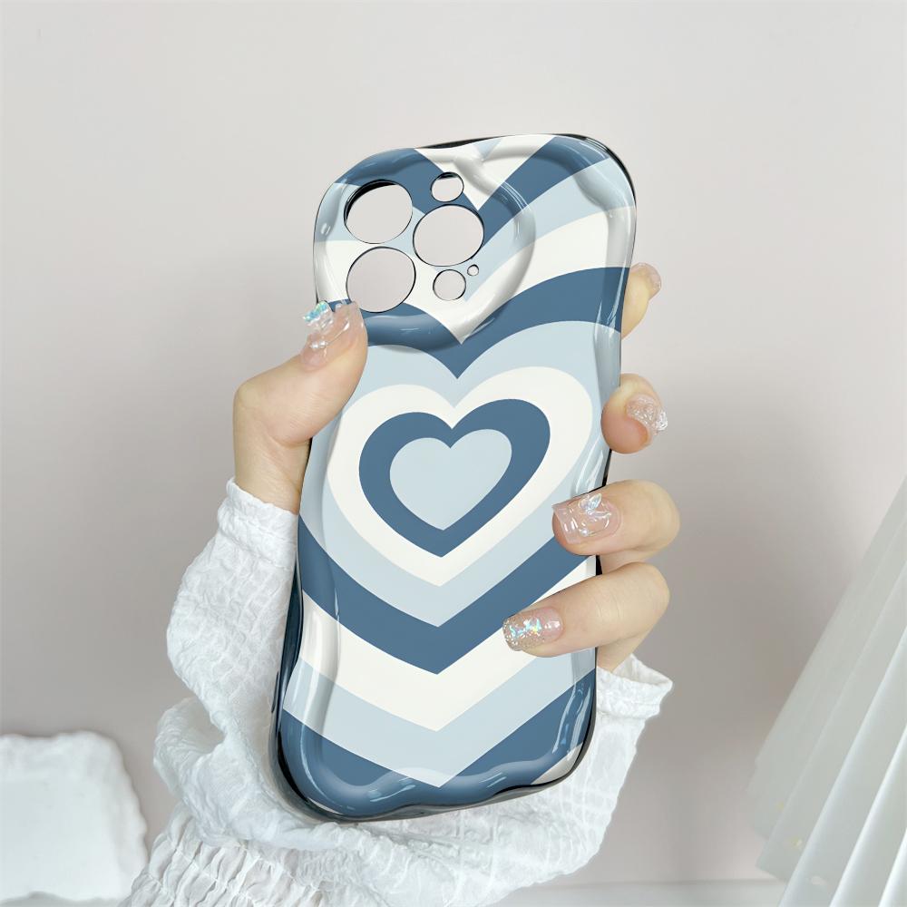 Cartoon Pattern Cream Texture Casing Wavy Edge Soft Silicone Cover Phone Case for IPhone Samsung Huawei Honor Xiaomi Redmi OPPO Realme Vivo Infinix