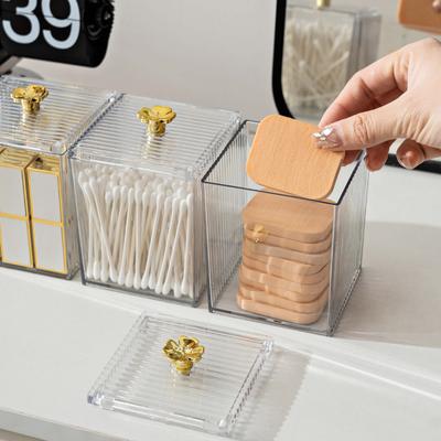 Hairpin Cotton Swab Makeup Cotton Cosmetic Stand Dusts Proof Transparent Storage Box