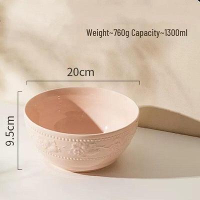 Abay Cream Style Embossed Ceramic Dinnerware