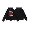 American niche sweater men's and women's same versatile loose classic big spider web letter printing pullover hoodie