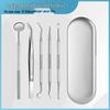 Dentist Tools Set: Stainless Steel Double-Ended Probe, Mouth Mirror, and Teeth Cleaning Kit