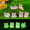 Set of 6 Small Resin Fox Figurines with Glow In the Dark Feature for Home Decoration Desk Display or Collectible Items