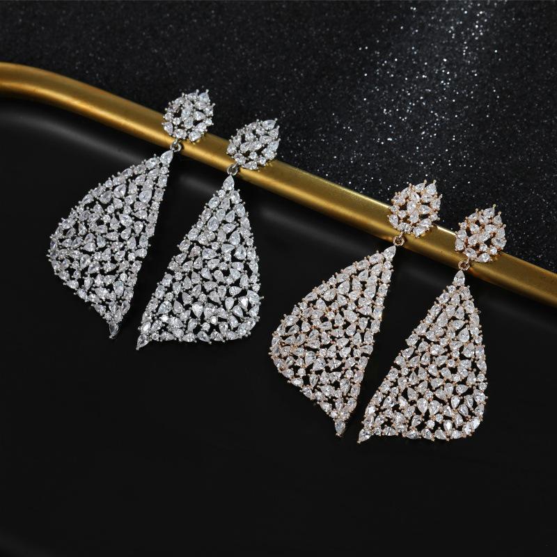 Orecchini Pendenti Lunghi in Argento Sterling S925 Zircone Stile Lusso Leggero 2026