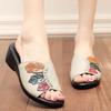 Fashion Female Shoes Peep Toe Low Slippers Flat Med Slides On A Wedge 2025 Soft Fabric Rome Hoof Heels PU Rubber Casual Scandals
