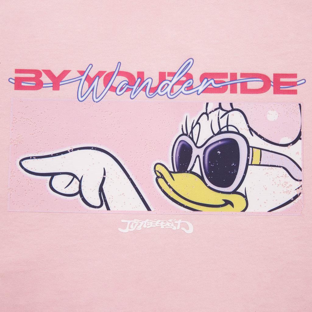 Li Ning X Disney Kollaborationsserie Vielseitiges Atmungsaktives Lockeres Weiches Bequemes Kurzarm-T-Shirt Damen Oberteile Neu-Korallenrosa AHSUA82-6