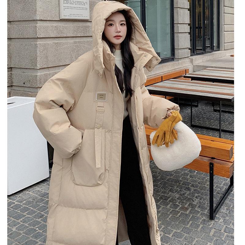2025 Korean Style Women’s Long Down Coat: Mid-Length, Thickened, Over-the-Knee Winter Jacket