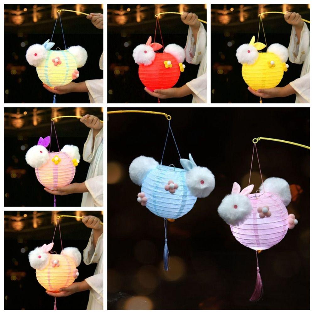 

Плюшевый середина осени DIY Лунный Кролик Фонарь Светодиодный Подвесной Украшение Дома