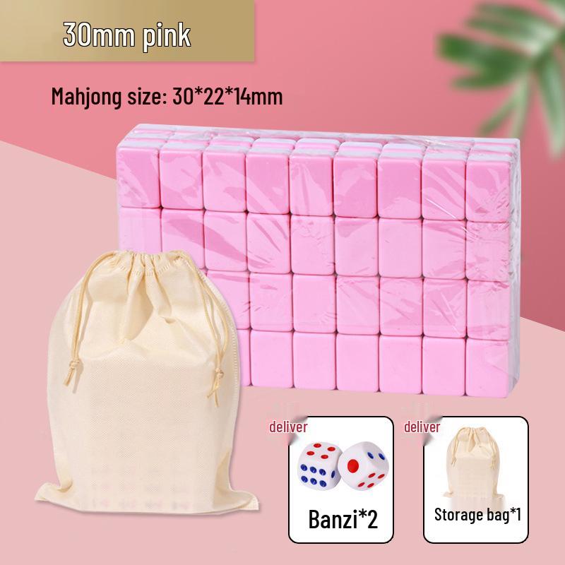 Compact Travel Mahjong Set - 24mm & 30mm Tiles, Solid Carved Sparrow Design, Ideal for Dorms and Table Games