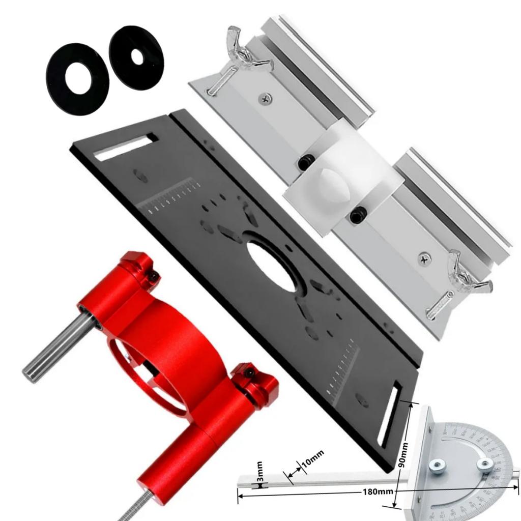 Adjustable Router Lift for Woodworking Universal Trimming Machine, Trimming Woodworking Lifting Table Router Insert Plate Kit