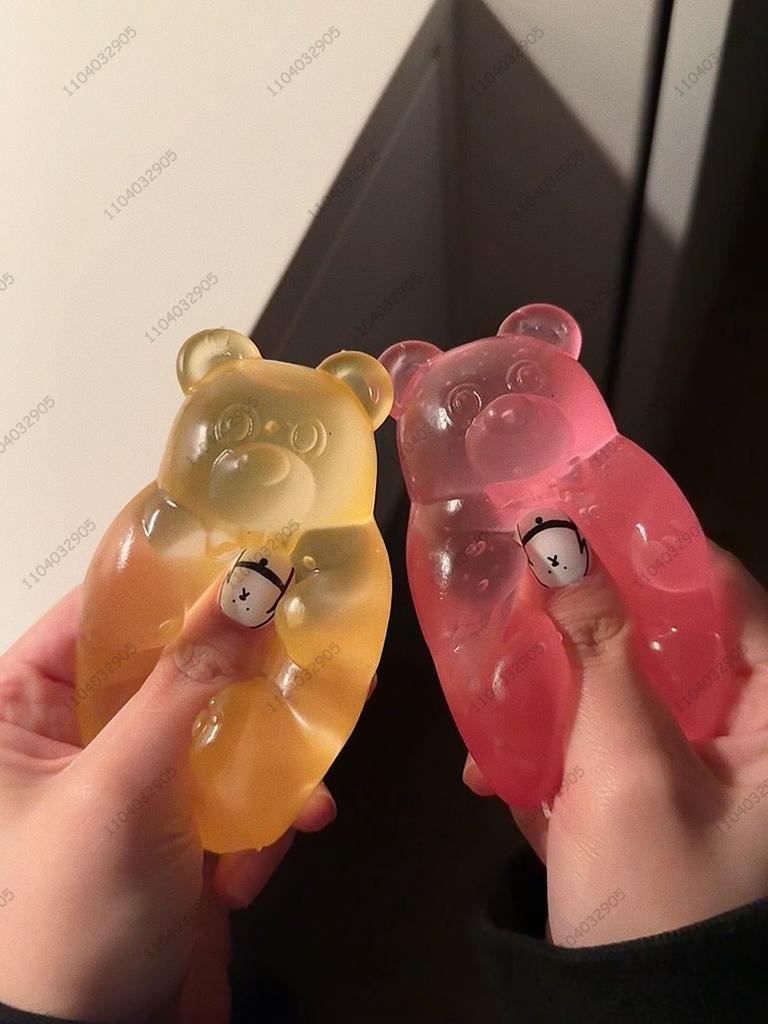 Kleurrijke Gummy Bear Fudge Knijpspeeltje Jelly Bean Gummy Snoep Fidget Hand Ontspanningsspeeltje Anti-Stress Verlichting Voor Alle Leeftijden