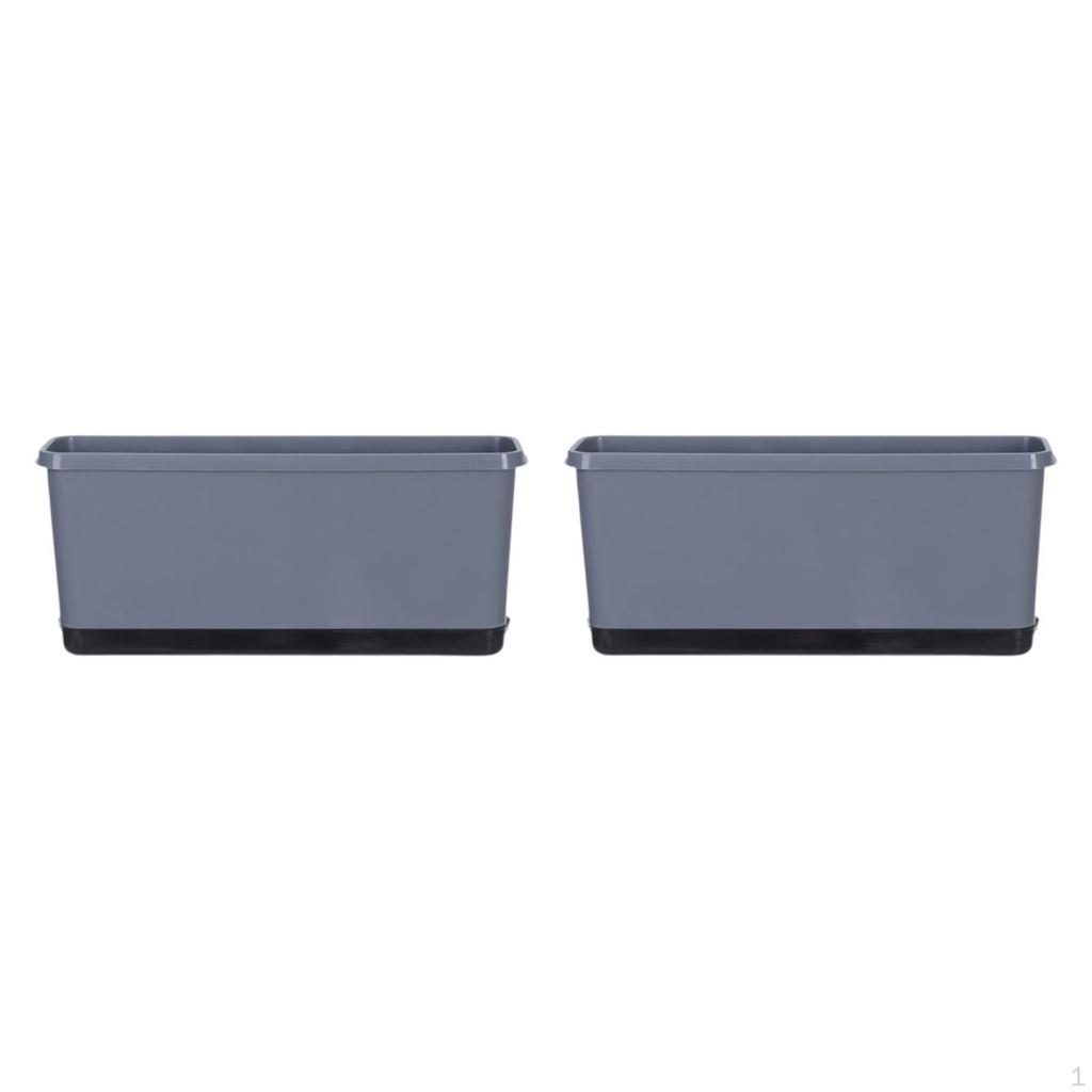 2 Pieces Flower Pot Set with Self Watering Feature and Drainage for Indoor Outdoor