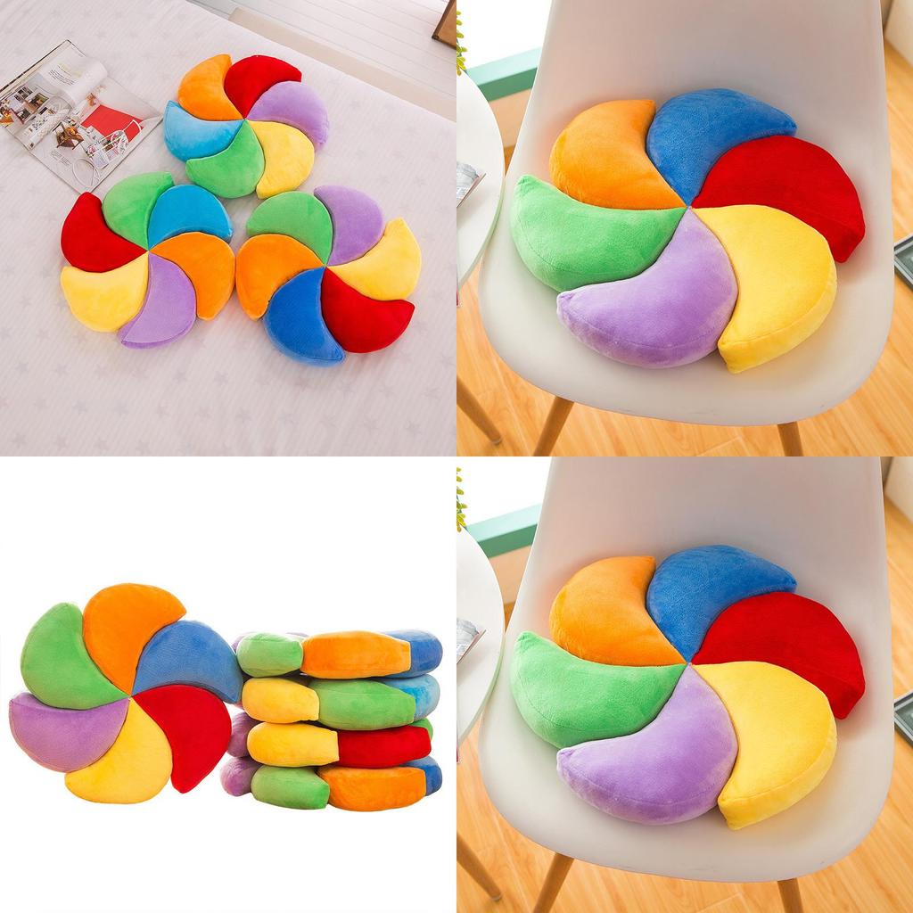 Colorful Windmill Seat Cushion With Soft Plush Cover For Office And Home Comfort