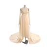 2025 Chic Beige Chiffon Summer Dress: Morning Robe Style, Perfect for Vacation or Wedding Photos (F912)