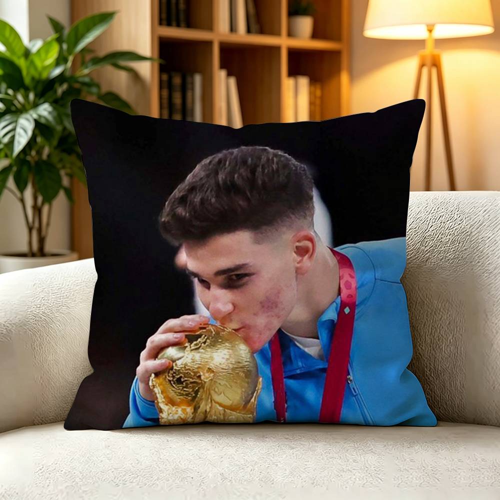 J-Julian Alvarez Argentina Striker Sports Pillow Case Square Double-Sided Sofa Cushion Cover Bedroom Bedside Pillow