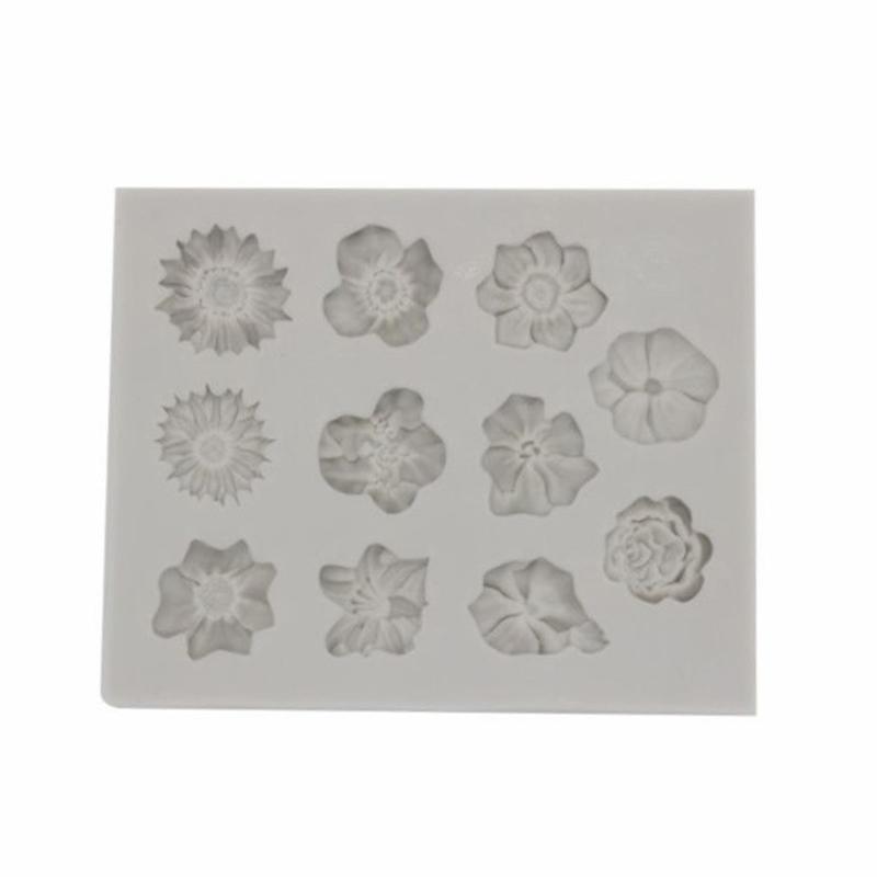 Sunflower Rose Flowers Shape Silicone Mold Cake Diy Crafts Mould Tools