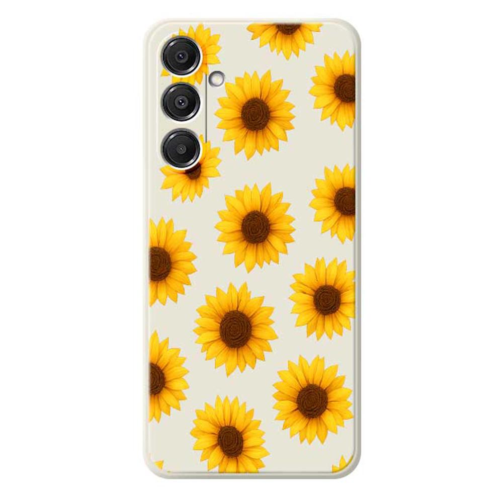 For Samsung Galaxy A16 5G/4G Case Sunflowers Pattern Printing Straight Edge TPU Phone Back Cover