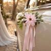 Wedding Car Flower Decoration Romantic Design Wedding Car Decoration Door Handle Flower Reusable Satin Ribbon Bows for Ceremony