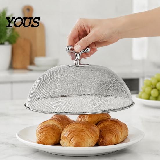 Metal Mesh Food Protectors for Party Stainless Steel Cover with Handle, Insect Control Tents Picnics Tent, Durable Dome Guard Plates And Serving Trays