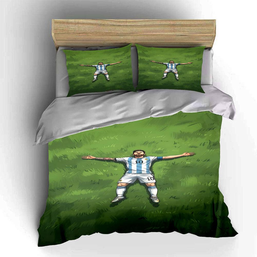 Soccer player on grass. Bedding sets Duvet cover sets Duvet covers Pillowcases(1 * Duvet Cover 2 * Pillowcases without duvet insert)