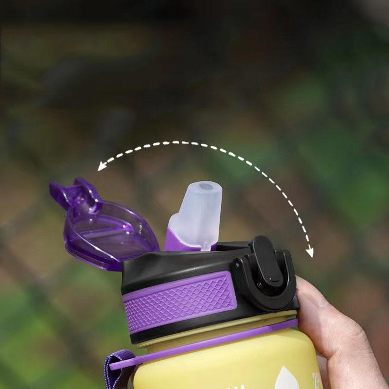 Water Bottle Motivational Sport Leakproof Bottle Outdoor Travel PC Fitness Jug