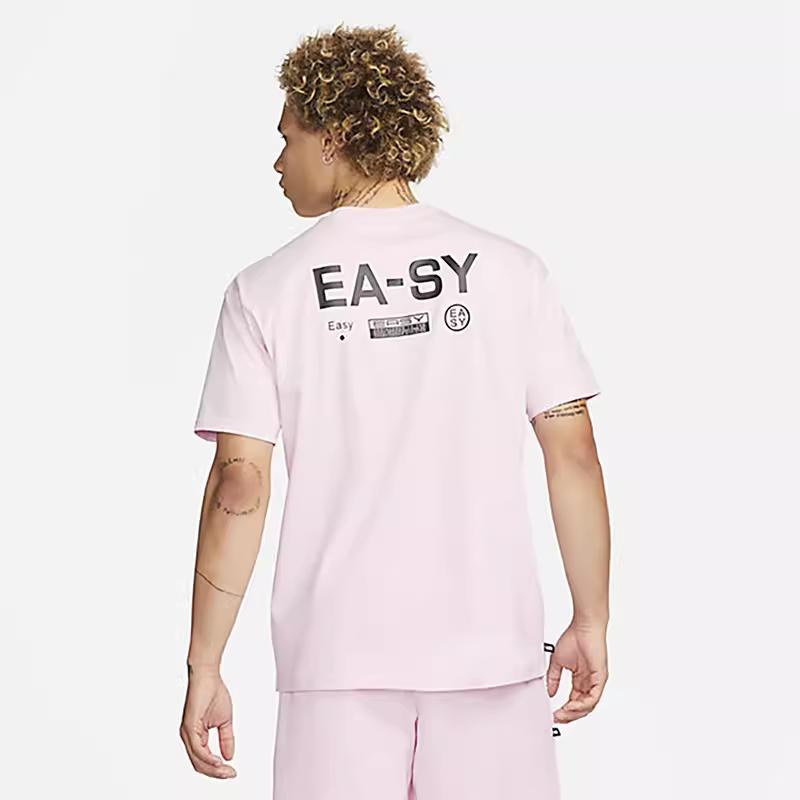 Nike Letter Print Loose Basketball Short-Sleeve T-Shirt Men Tops Pink FD0061-663
