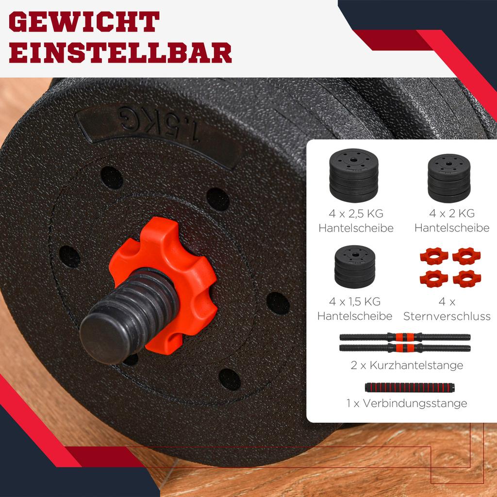 25kg 2 IN 1 Adjustable Dumbbells Weight Set, Dumbbell Hand Weight Barbell for Body Fitness, Lifting Training for Home, Office, Gym, Black