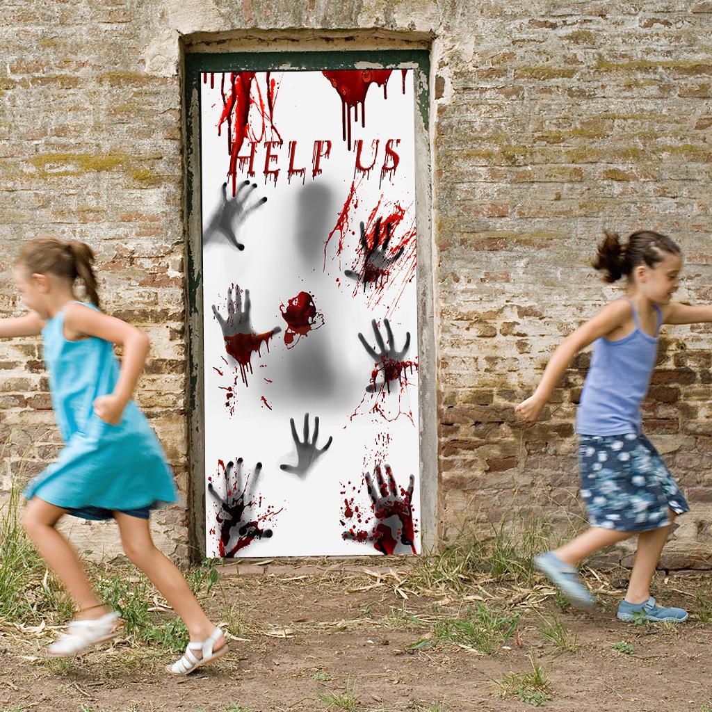 Halloween Zombie Handprint & Ghost Claw Wall Stickers for Halloween Decoration