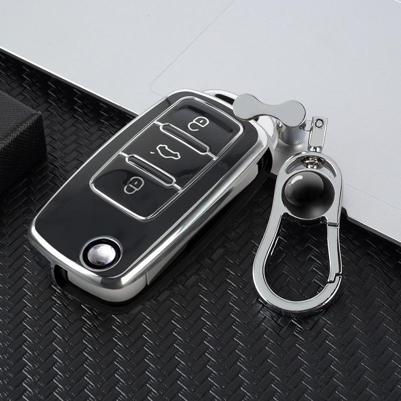 TPU Car Flip Key Cover Case Shell Protector Box Fob For Volkswagen VW Polo Bora Beetle Tiguan Passat B5 B6 B7 Golf EOS Scirocco