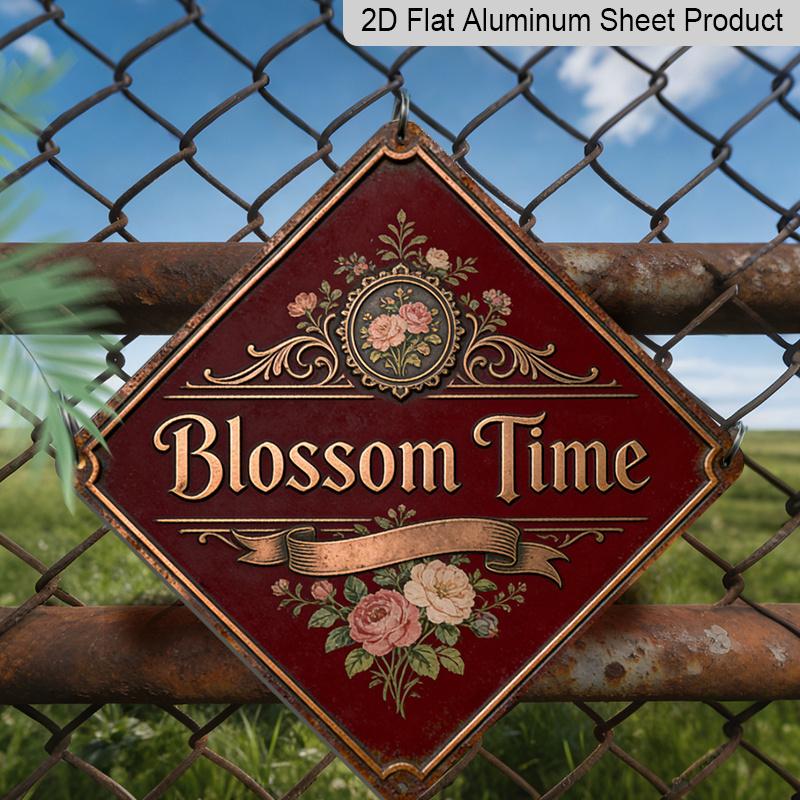 

2D Flat, 1pc, Blooming Time Theme, Decorative Gift for Gardening Lovers, Vintage Metal Aluminum Sign, Suitable for Garden, Greenhouse, Balcony 20*20cm