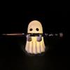 Light-Up Ghost Figurine Halloween Middle Finger Ghost Decoration Lighted Flip-off Ghost Ornament for Party Mantel Shelf Tabletop