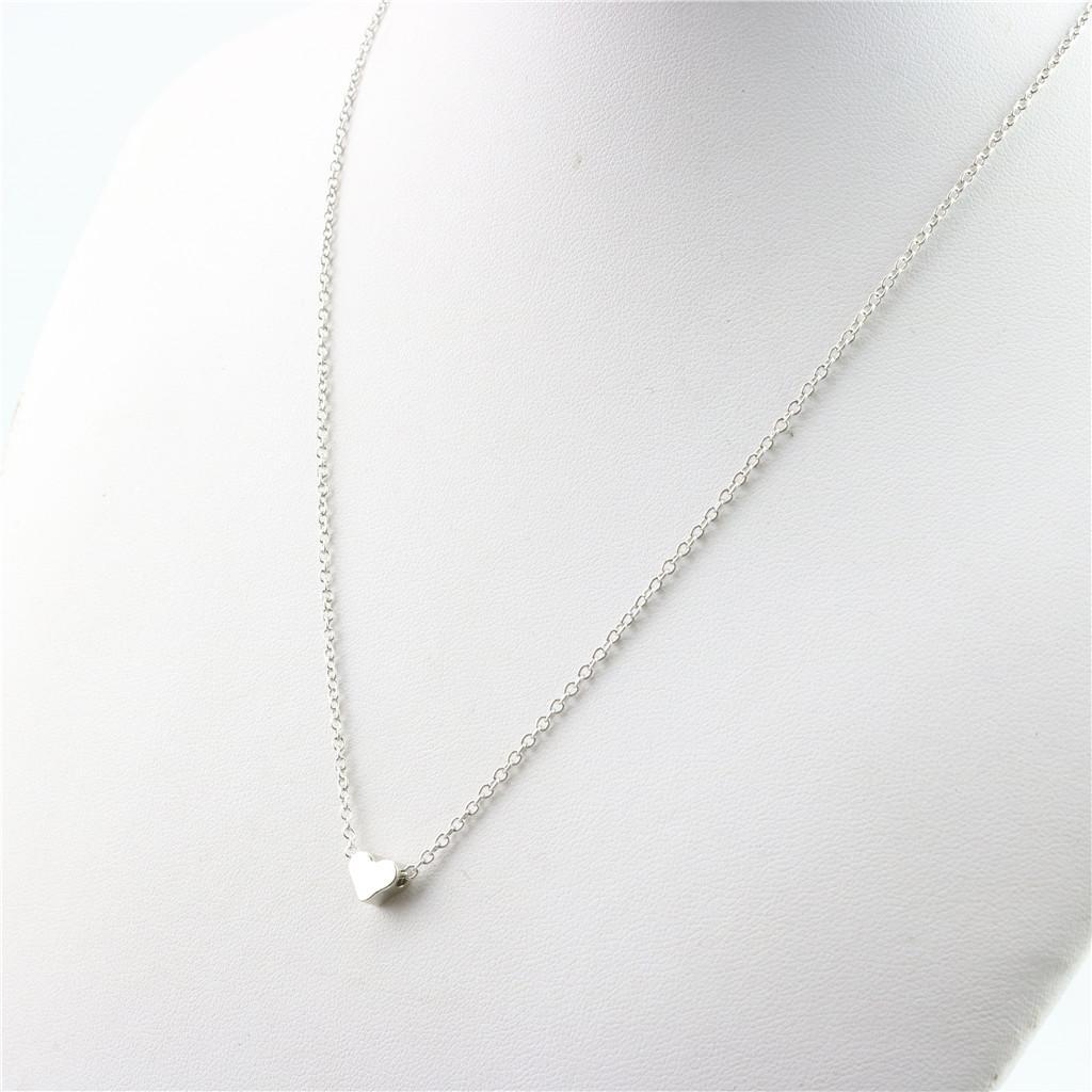 Elegant Small Smooth Heart Pendant Necklace Stylish Fashion Jewelry for Women Steel Stainless