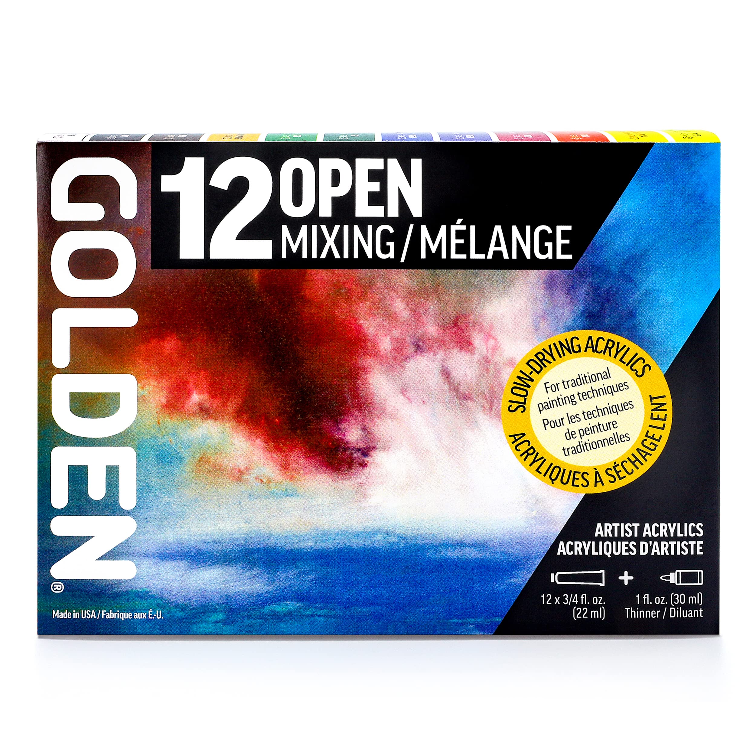 

Golden Acrylic Open 905 22ml Mixing 12 Color Set 13170925