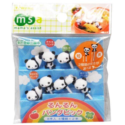 TORUNE Panda Food Picks 8-Pack P-2813 - Cute Lunch Bento Accessories
