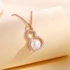 Gourd Pearl Necklace Women'S Hollow Diamond Set Fashion Lamp Luxury Elegant Retro Mother'S Day Gift Jewelry Premium