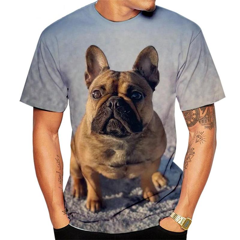 Animal French Bulldog 3D Print T-Shirt Men Women Funny Tshirt Y2k Summer Oversized Kids T Shirt Round Neck Short Sleeve Tops