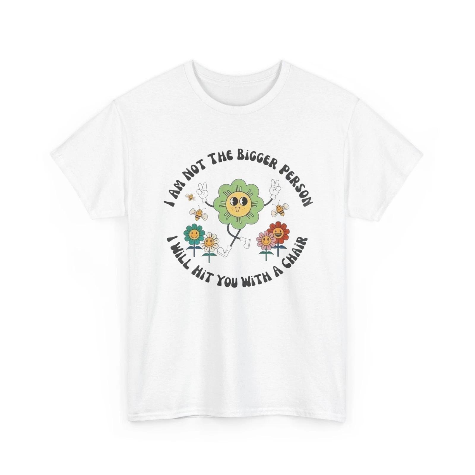 Ill Hit You With A Chair Funny Graphic T Shirt Unisex Heavy Cotton Tee M