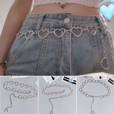Taillenbundhose Klassische Taillenkette Liebesherz Hohlgürtel Für Frauen Hip Hop Stil Mode Feine Taillengürtel