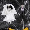 Halloween Decorations Outdoor Hanging Bride Groom Skeleton Poseable Hanging Skull Scary Room Pendant Yard Decors