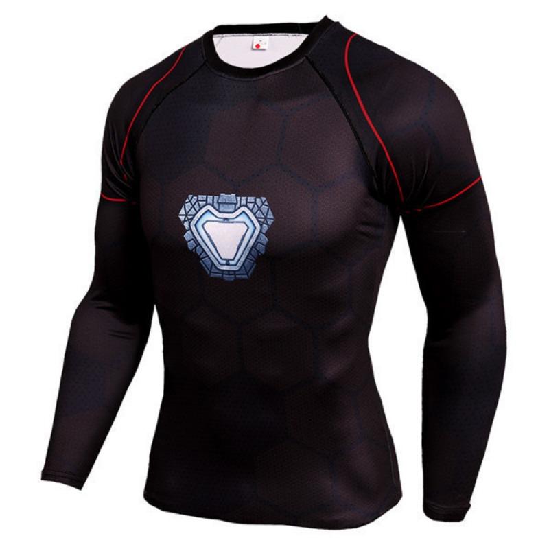 Superhero T-Shirt Long Sleeve Top Halloween Theme Party Role Playing Outfits for Man